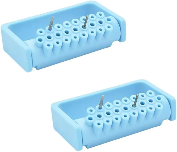 2/Pcs Dental Bur Caddy for 25 Bur Blocks Autoclave 275°F Dental Color ...