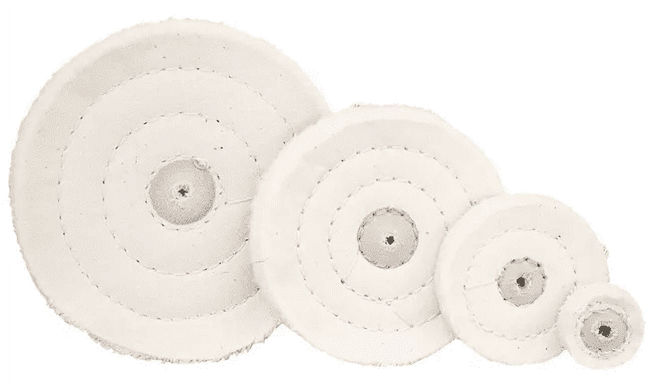 2/Pcs  Dental Lab Multi-ply White Muslin Buffs 4" x 30 Ply Buffing Polishing Wheel Leather Center