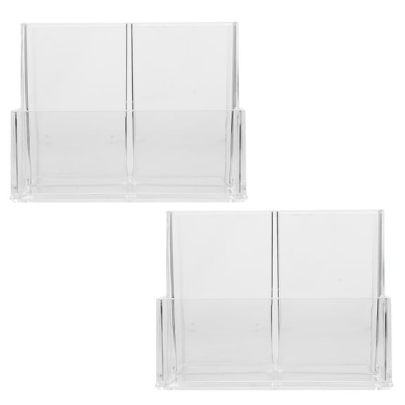 2 Pcs Acrylic Desk Organizer Set for Makeup Brushes, Pens, Pencils Holder, Student and Office Accessories