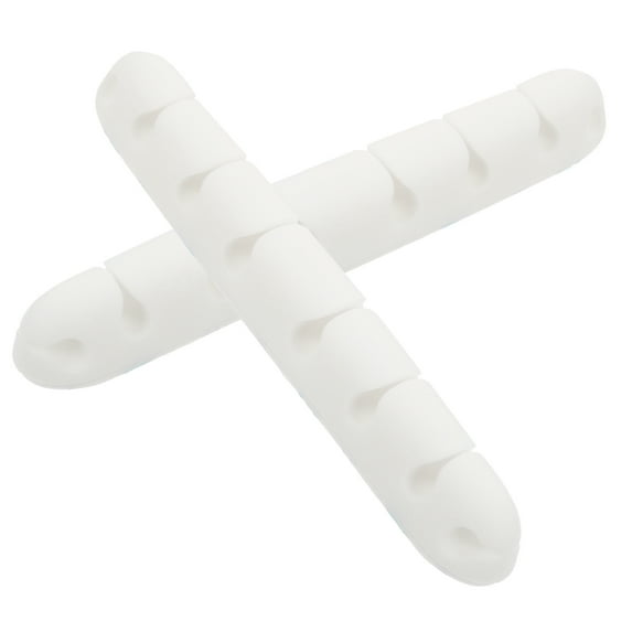 Homoyoyo White Silicone Cable Organizer with Adhesive , Double-Sided Slot Design for Home and Office