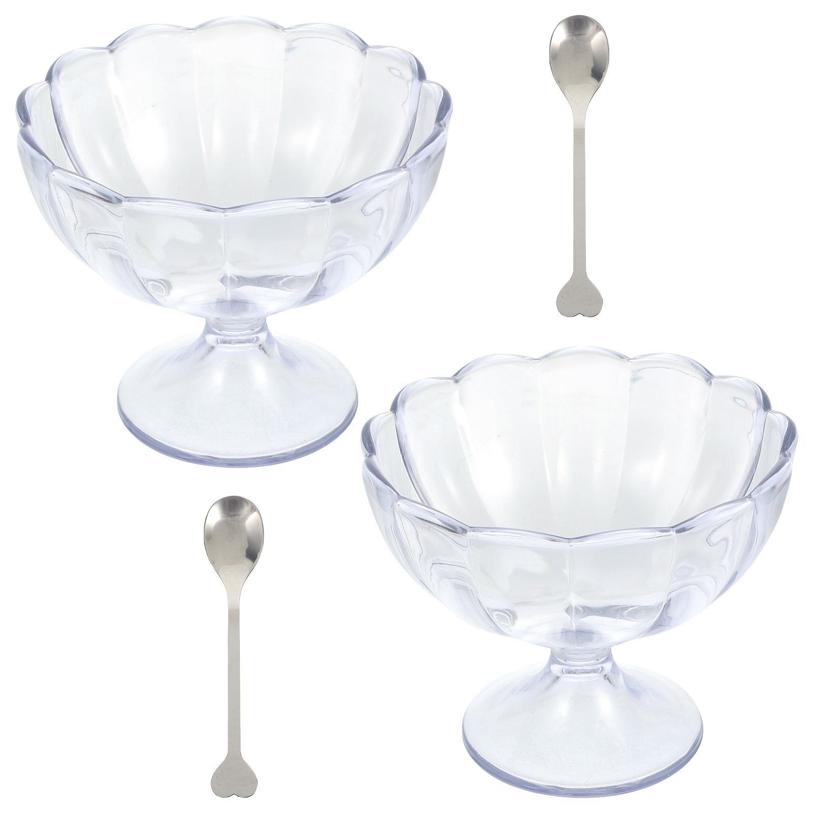 2 Pcs Dessert Goblet Yogurt Cups Children Snack Trifle Bowl Pudding