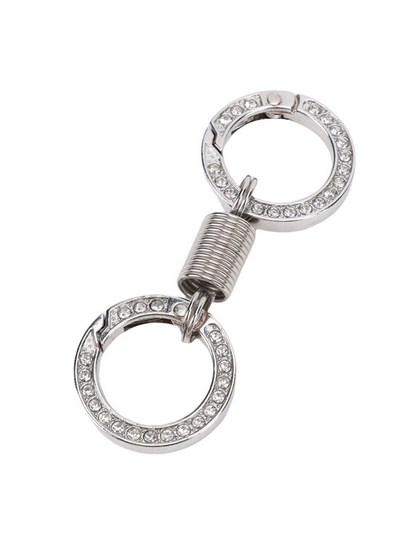 2 Pcs Detachable Spring Double Ring Keychain Heavy Duty Zinc Alloy Split Key Ring Holder Accessories (2.76 inches / 7 cm)