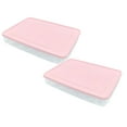 thumbnail image 1 of 2 Pcs Deviled Egg Containers with Lid, Portable Storage Carrier Egg Holder, Stackable Plastic Egg Tray Carrier for Kitchen, Fridge, Keep Fresh, Easter, 11.81x9.06x2.24 Inch, Pink, 1 of 3
