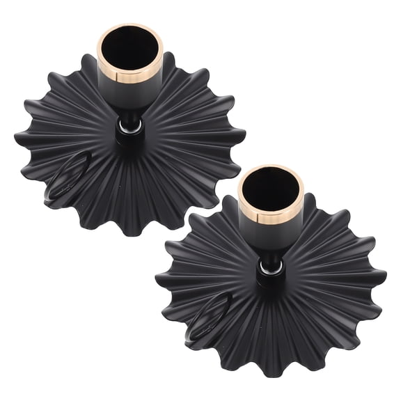 FELTECHELECTR 2Pcs Handheld Iron Candle Holders Black Retro Metal Taper Candle Stands for Decor