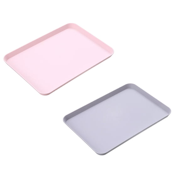 2 Pcs Dinner and Serving Tray Unbreakable Serving Tray Decorative Tray Decorative Tea Platter for Couch, Party, Dining, Picnic, Snack, Appetizer, 11.61x8.26 Inch, Green