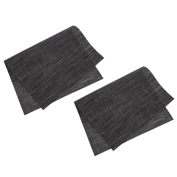 Raindrops Black PVC Table Mat for Home Use Heat Insulated Protective Coaster 2 Pieces