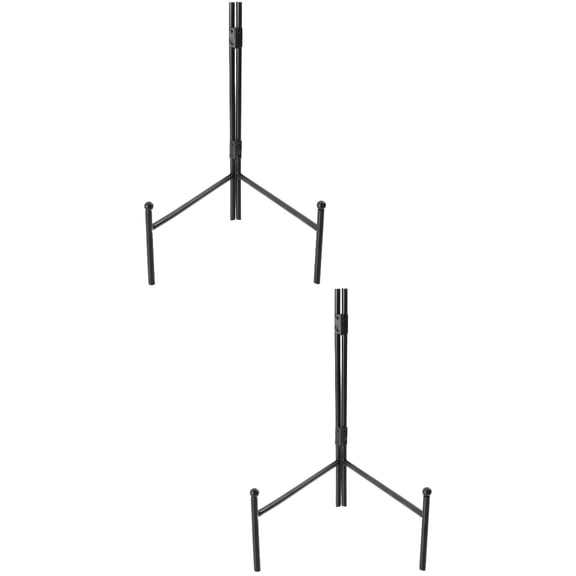 2 Pcs Dinnerware Ceramic Dish Display Stand Bowl Showing Rack 23x16cm Black