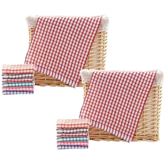 2 Pcs Dish Cloths for Washing Dishes, 16.5" x 25.3" Kitchen Towels Cotton Quick Drying Dish Cloths Soft Absorbent for Drying Dishes Kitchen Wash Clothes (Dark Red)