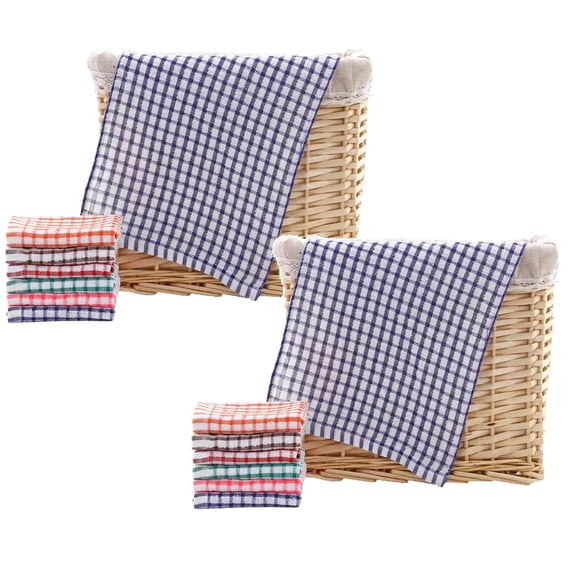 2 Pcs Dish Cloths for Washing Dishes, 16.5" x 25.3" Kitchen Towels Cotton Quick Drying Dish Cloths Soft Absorbent for Drying Dishes Kitchen Wash Clothes (Navy)