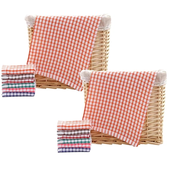 2 Pcs Dish Cloths for Washing Dishes, 16.5" x 25.3" Kitchen Towels Cotton Quick Drying Dish Cloths Soft Absorbent for Drying Dishes Kitchen Wash Clothes (Orange)