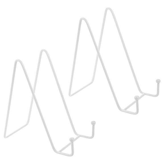 2 Pcs Display Shelf Bookshelves Bookends for Shelves Photo Stand Decorative Plate Stand Book Stand Photo Frame Stand Picture Frame Books White Iron