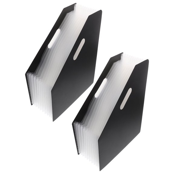 2-Pack Black File Folder Dividers with Storage Rack for Students, 32.3 x 25.5 x 2 cm, and Organized