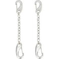 thumbnail image 1 of 2 Pcs Dog Collar Safety Clips 304 Stainless Steel Silver 6.1 Inch Snap-on Leash Connector for Dog Prong Collar Backup grey DIY, 1 of 7