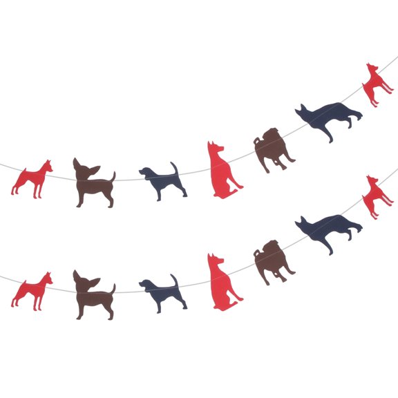 2 Pcs Dog Decorations Pets Pull The Flag Pet Party Supplies Baby 300x20cm