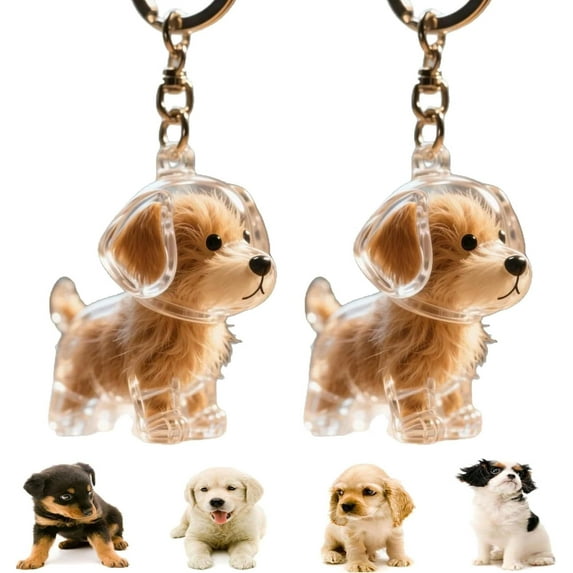 2 Pcs Dog Hair Collector Keychain Charm Memorial Storage Box, Dogs Fur Pendant, Pet Hair Memorial Keepsake, Portable Pet Memory Capsule, Birhthday Gift for Pet Lovers