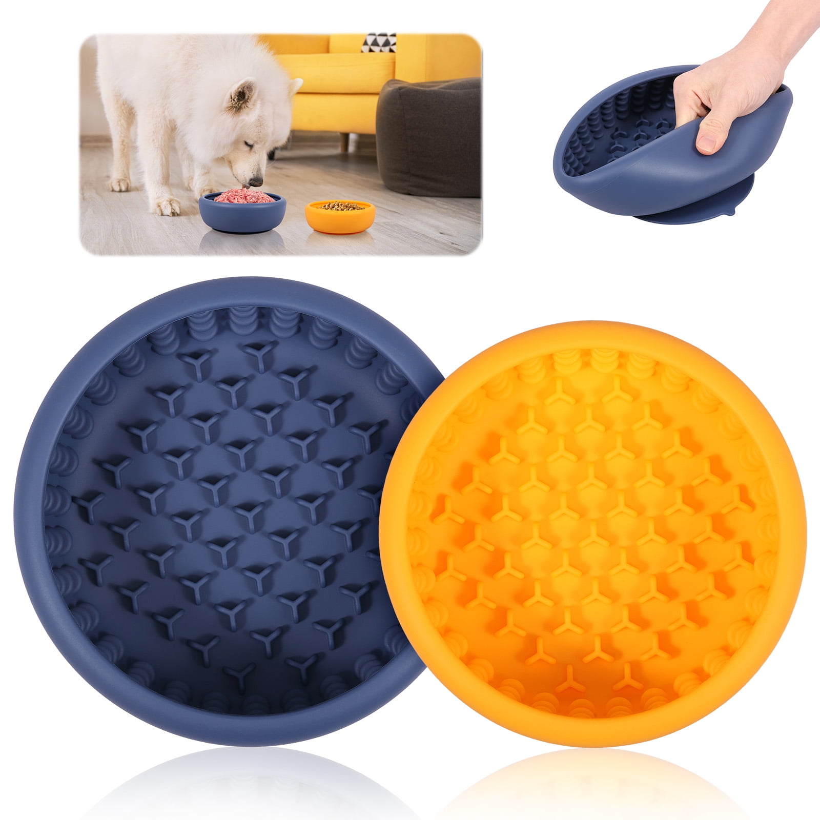 Slow Feeder Hondengebruik, siliconen anti-verstikking, langzame bak met antislip zuignap om klitten van de hondenbak te voorkomen, hondenbakaccessoire