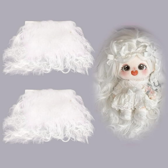 2 Pcs Doll Hair Wefts for Making Doll Hair and Figurine Wigs Doll DIY Making Accessories for Doll DIY Wig Doll Making White