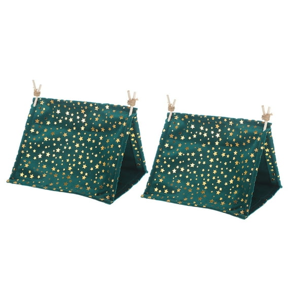 2pcs Camping Toy Doll House Miniature Tent Model Tiny House Decor Accessories