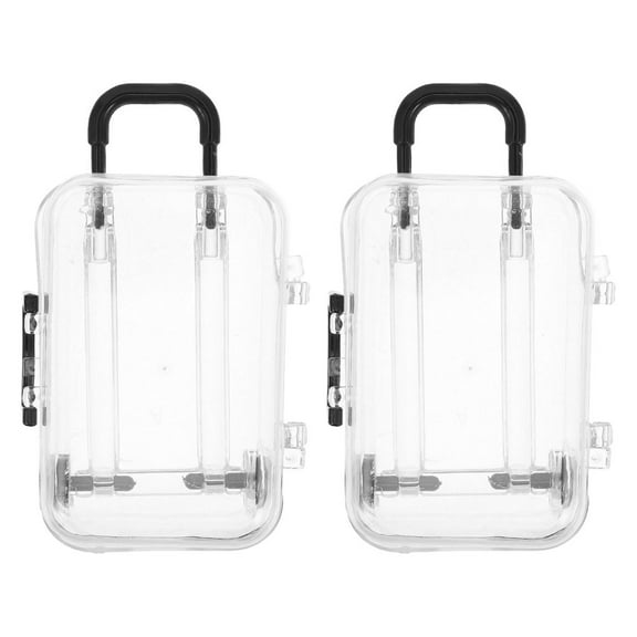 2 Pcs Dollhouse Suitcase Clothing Boxes for Gifts Office Transparent