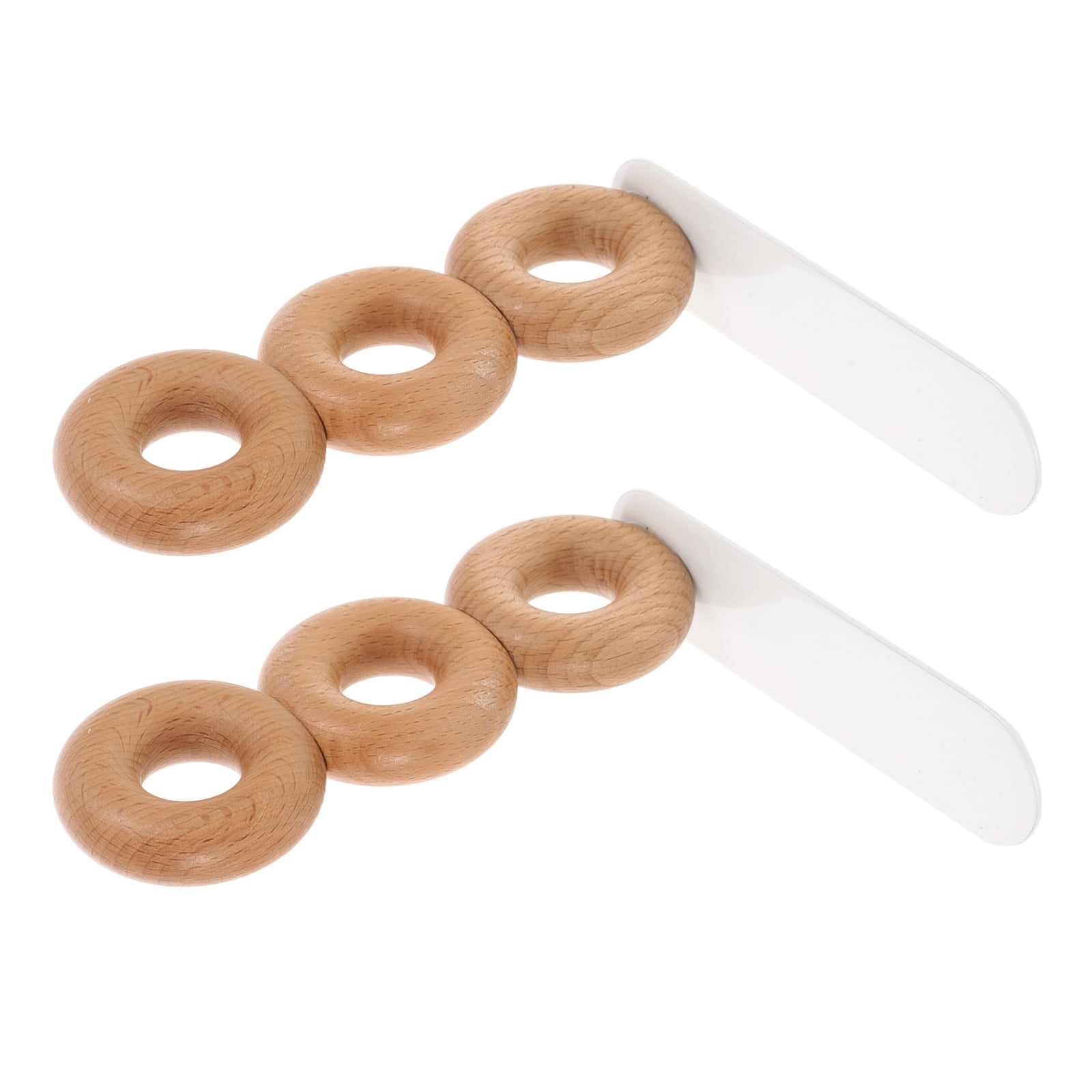 2 Pcs Donut Bookends Bookshelf Wooden Book Holders Book Ends for