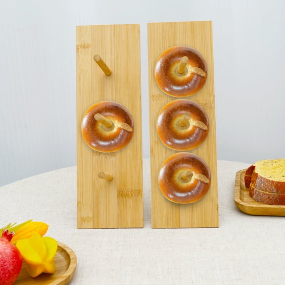 2 Pcs Donut Wall Stand Wooden Doughnut Display Stand Dessert Table Decoration for Party, Dessert Table,Birthday, Wedding, Baby Shower, Bridal Showers, Pack of 2(Bamboo)