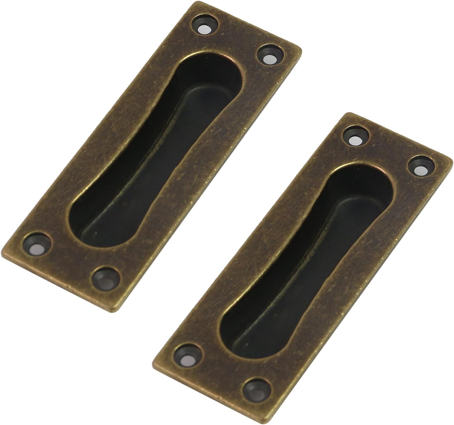 2 Pcs Door Edge Pull,Antique Recessed Finger Pulls for Sliding Door,Cabinet Drawer Closet Handles