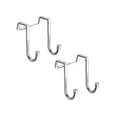 thumbnail image 1 of 2 Pcs Over The Door Hook, Over Cabinet Door Double Hook & Wardrobe Hanger for Towels Bags Clothes, No Drill Stainless Steel Hanging Hooks for Kitchen Bathroom Dormitory, 1 of 9