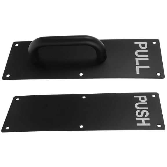 LITINKIMI Door Push Plate Pull Bar 2Pcs Black Stainless Steel