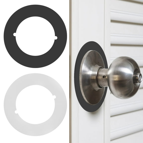 2 Pcs Door Knob Plates Door Reinforcement Plate Round Version Stainless Steel Door Reinforcement Plate 2-1/8" Inner Diameter 3-1/2" Outer Diameter Scar Plates for Door Knob/Lever/Deadbolt