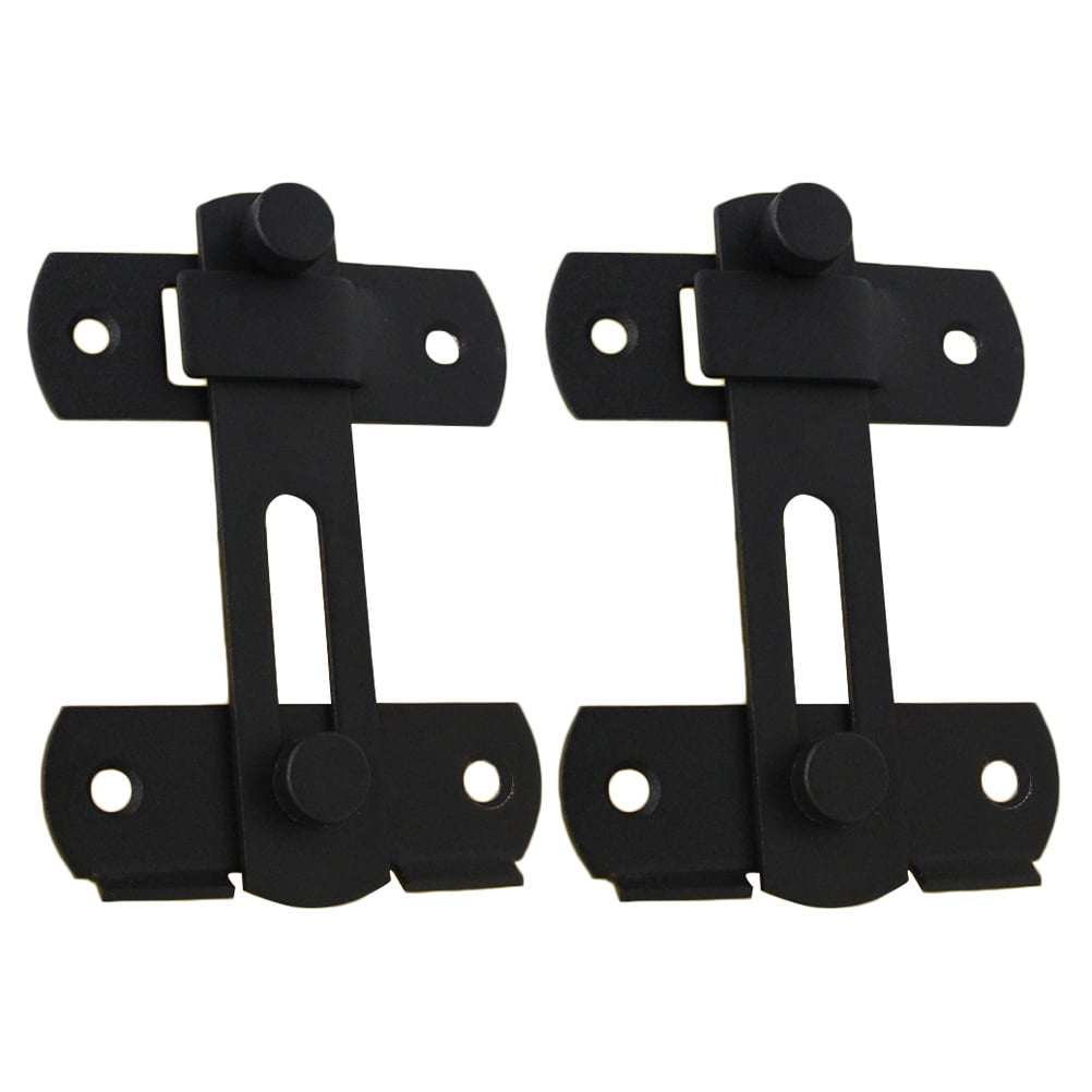 2 Pcs Door Latch Security Lock Safety Bedroom Locks Black Metal Gate Latches Pet Cage Buckle