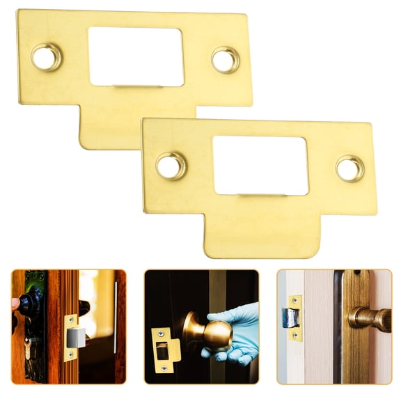 2 Pcs Door Lock Latch Hardware Exterior Strike Plate