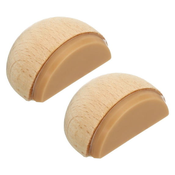 2 Pcs Door Stoppers, Door Stop Doorstop Wooden Door Stopper Wedge Door Wedge Self Adhesive Doorstop Sturdy Semicircle