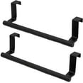 thumbnail image 1 of 2 Pcs Over Door Towel Rack Bar Holders Over the Door Towel Rack, Kitchen Towel Holder Over Cabinet Door Towel Bar for Cupboard for Kitchen Door Bathroom Cabinet Cupboard Doors, 9.21",Black, 1 of 6