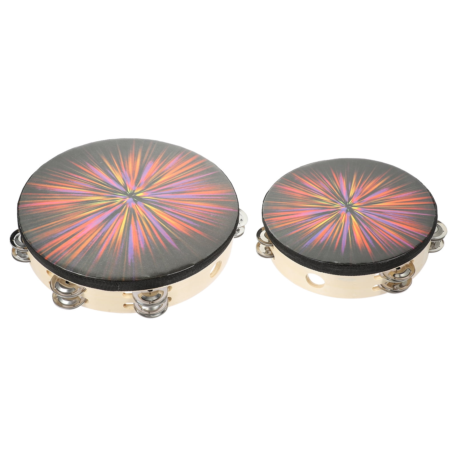 2 Pcs Double Row Drum Kids Tambourines Percussion Hand Childrens Toys ...