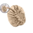 thumbnail image 1 of 2 Pcs Double-layer Waterproof Shower Caps Bath Hats for Women Solid Color Reusable Easy-To-Clean Shower Caps, 1 of 5