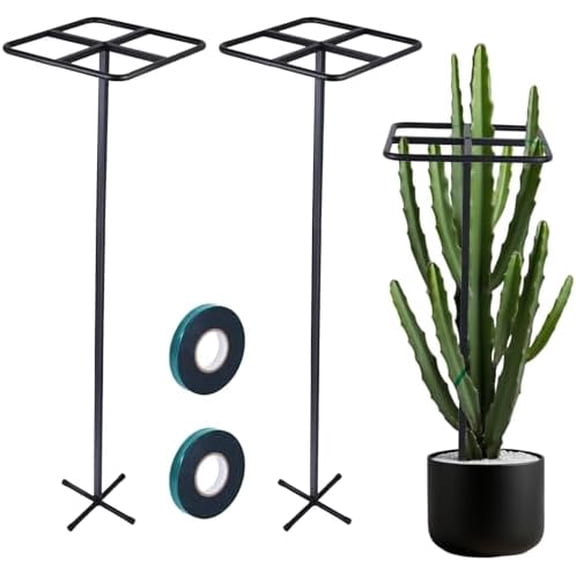2 Pcs Dragon Fruit Trellis, Dragon Fruit Plant Trellis, 47.5 Inch Metal Garden Plant Climbing Support with Wide Stretch Ties for Outdoor Vertical Gardens Vining Plants$$Garden & Patio