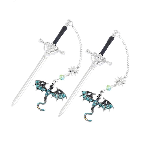 2 Pcs Dragon Swords Bookmarks Fantasy Dragon Book Markers Reading Bookmarks