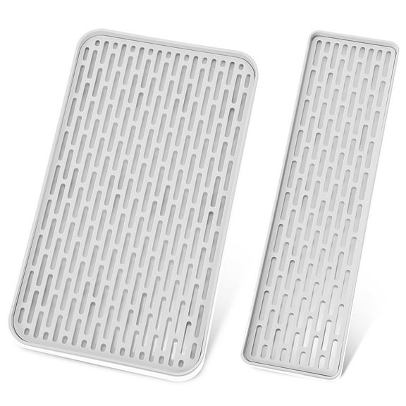 GETAJGHSD 2Pcs Double Layer Grey Dish Drain Board with Elevated Design for Kitchen Use