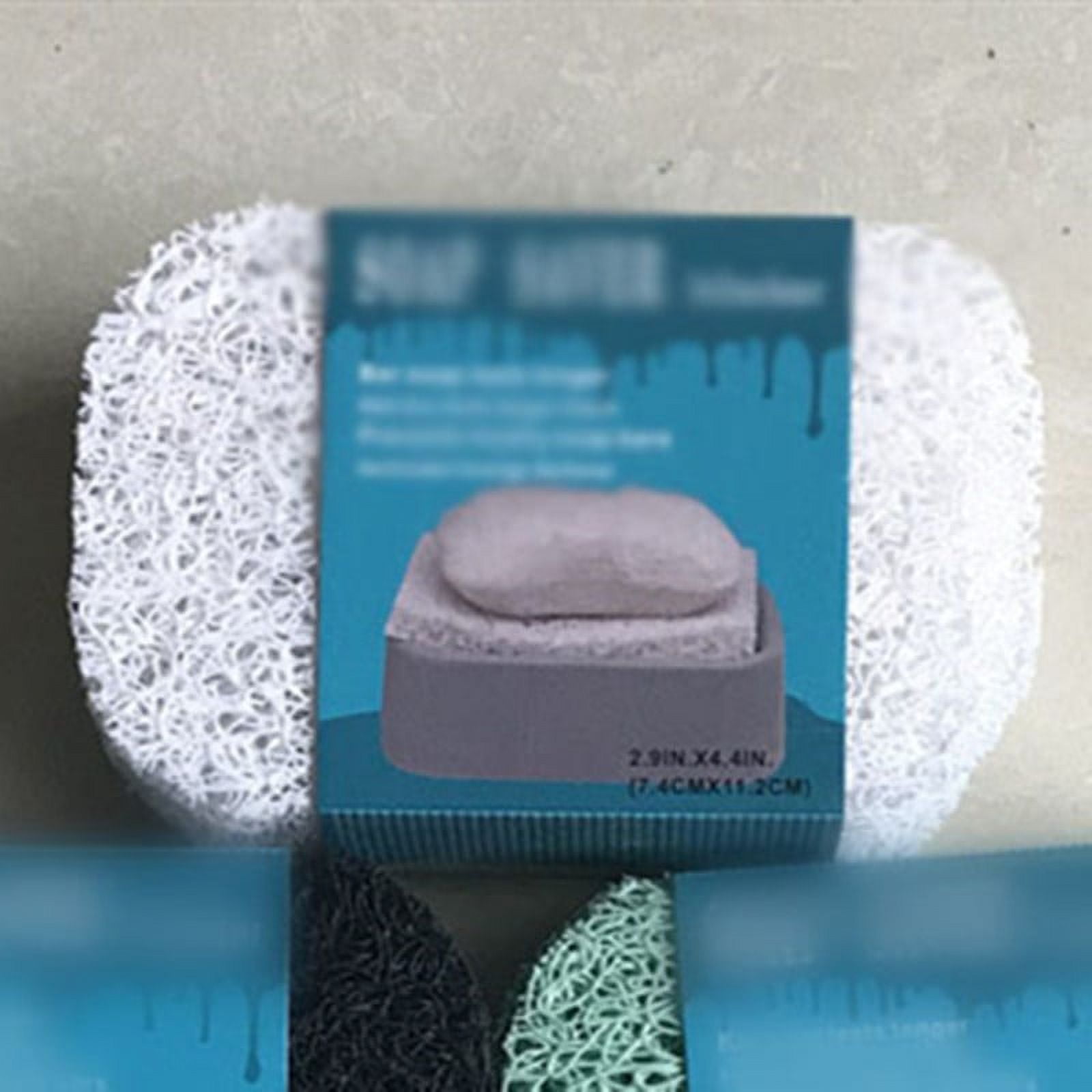 2 Pcs Drainage Soap Mat Non-Slip Sponge Rack-Soap Storage Mat Bpa Free ...