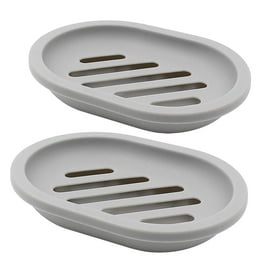 YUEHAO Bathroom Supplies 2 Pack Soap Dish Macaron Color Toilet Bathroom Supplies Soap Dish Grey Walmart