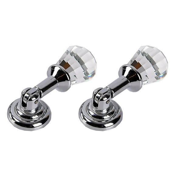 WHAMVOX 2Pcs Crystal Drawer Handle Single Hole White Closet Door Pull European Style Antique Bathroom Cabinet Knob Silver White