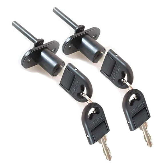 2 Pcs Drawer Lock Cabinet Locks with Keys, Zinc Alloy Desk Locks File Cabinet Lock for Furniture Locker Showcase, Locking Rod Length 40mm, Cylinder Diameter 16mm (Black, Keyed Different)
