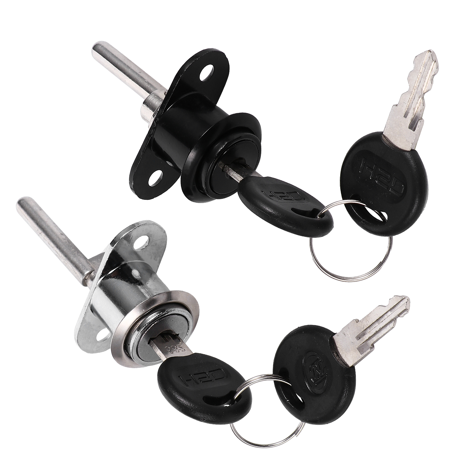 2 Pcs Drawer Lock Plunger Office Desk Locks Showcase Lock with Keys