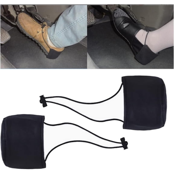 2 Pcs Driving Shoe Heel Covers, Unisex Wear Resistant Driver Heel Protector Pad, Durable Outside Sole Mat for Step Gas and Brake, Flat Shoe External Guard Cushion, Practical Gift (Black)