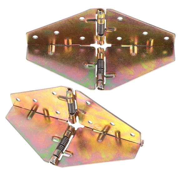 Homoyoyo 2-Pack Golden Iron Folding Table Leaf Hinges with Spring, Hardware for Table Repair and Replacement