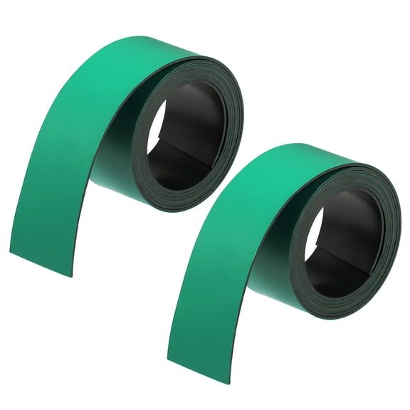 2 Pcs Dry Erase Magnetic Strip 1 Inch x 3.3 Feet Magnetical Sheet Labels Stickers Writable Green