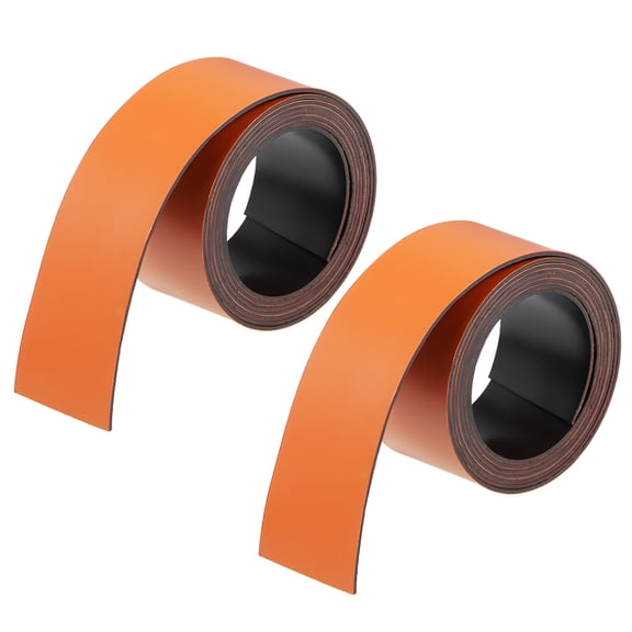 2 Pcs Dry Erase  Magnetic Strip 1 Inch x 3.3 Feet Magnetical Sheet Labels Stickers Writable Orange