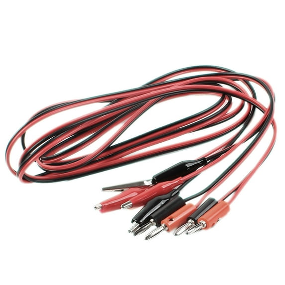 2Pcs 1.5M Black Red Multimeter Part Alligator Clip Test to Banana Line Cable for Test Work