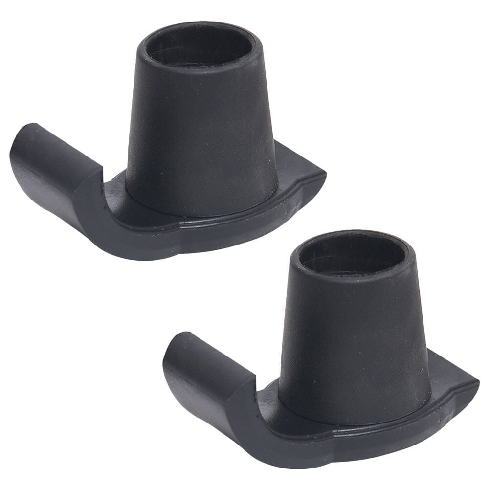 2 Pcs Dual Non-Slip Sled Foot Mat Elderly Walker Ski Glides Miss 10X5X5CM Black