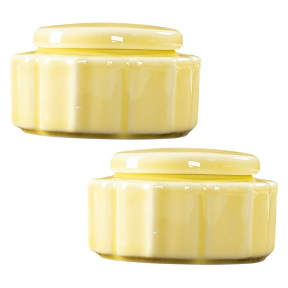 2 Pcs Dust-proof Jar Mini Tea Canister Small Pot Food Ceramics